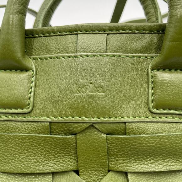 KOOBA Laos Lime Leather small Satchel Purse Handbag Crossbody - Picture 8 of 11
